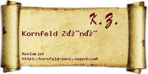 Kornfeld Zénó névjegykártya